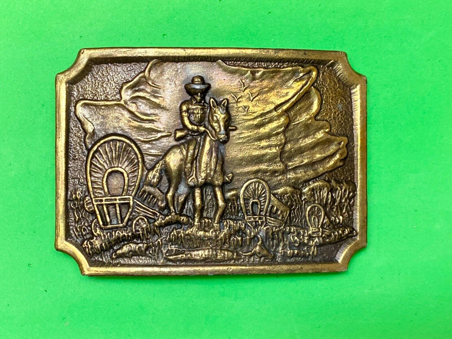 Tall in the Saddle Art Western Horse and Cowboy way of life! Vintage belt buckle