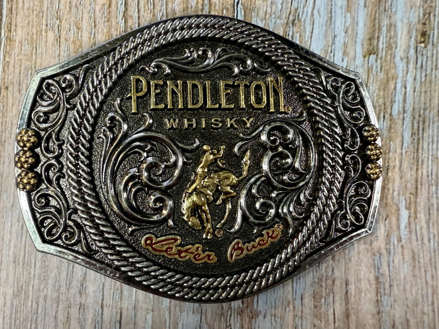 2021 Pendleton Whiskey Let'er Buck Rodeo Cowboy Montana Silversmiths Belt Buckle