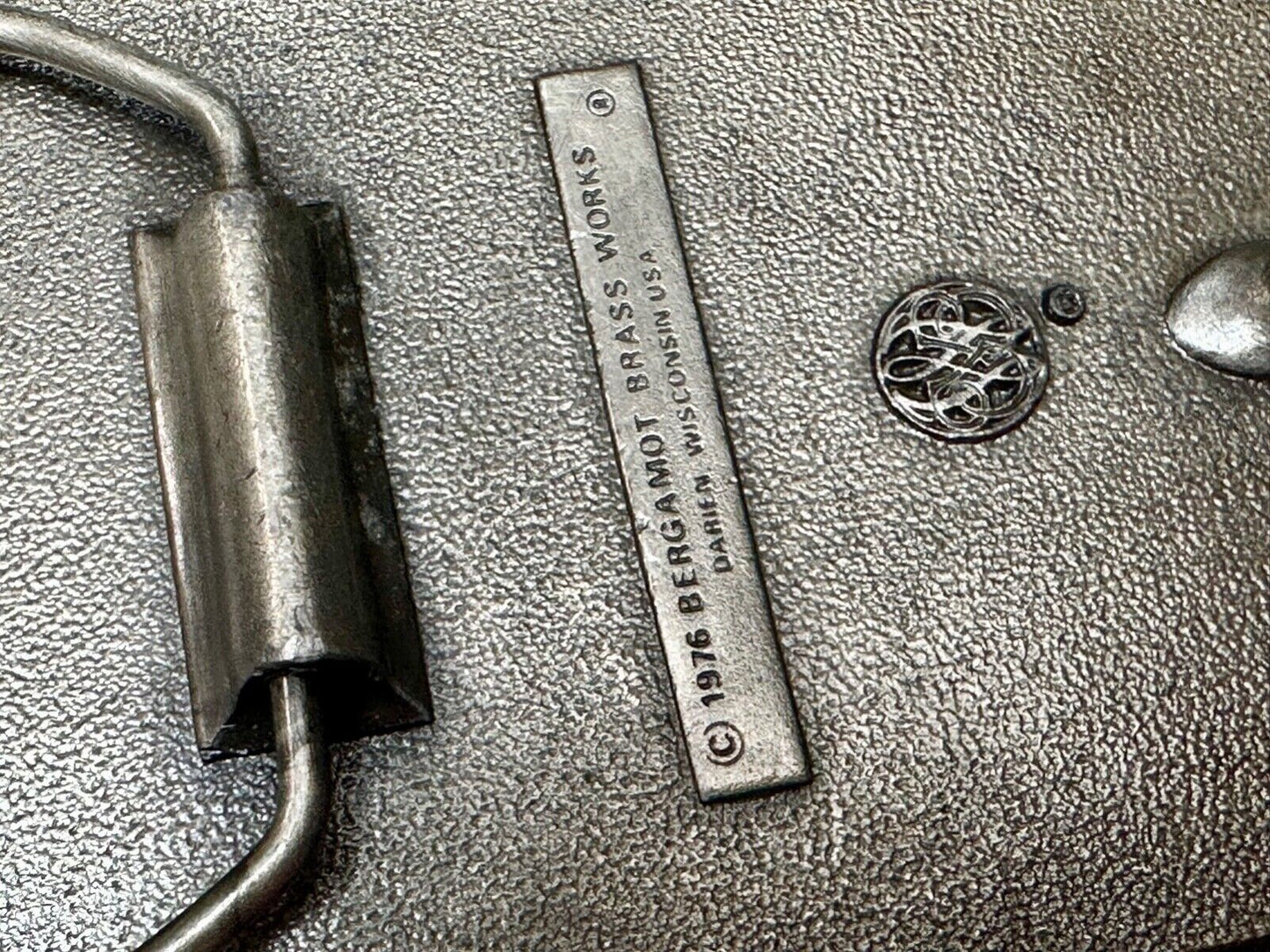 Vintage Bergamot Brass Works USA 1976 Olympic Games Montreal Pewter Belt Buckle