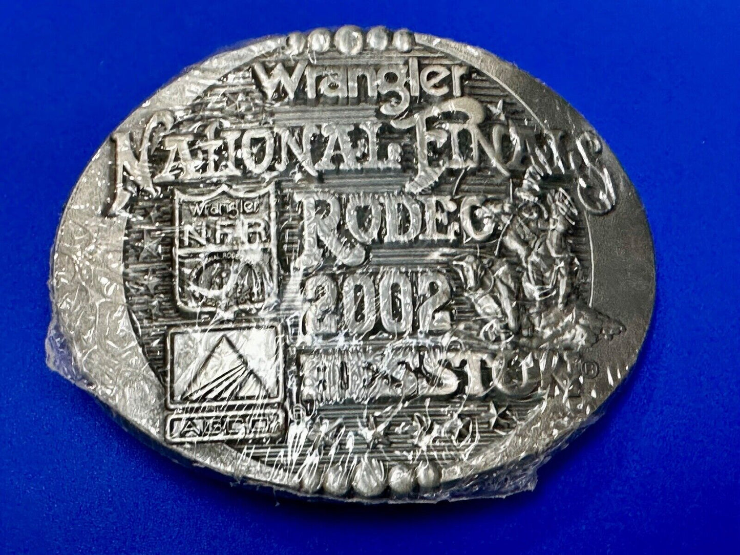 2002 ADULT SIZE NOS NATIONAL FINALS RODEO NFR NOS Montana S. S Belt Buckle
