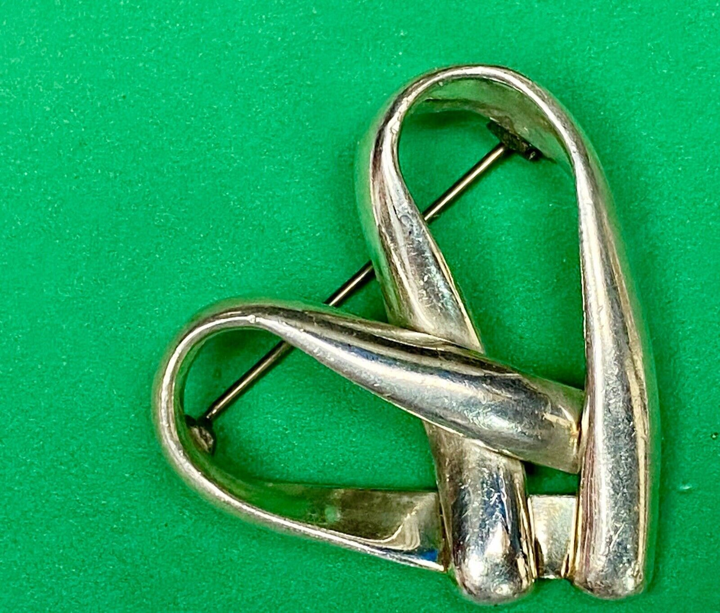 Vintage HEART Sterling Silver 925 vintage brooch pin marked M.F.Y