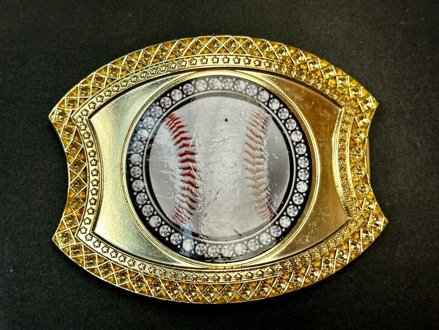 Baseball Lover's Ultimate Fan Gift - Rhinestone Accented Belt Buckle by Crown