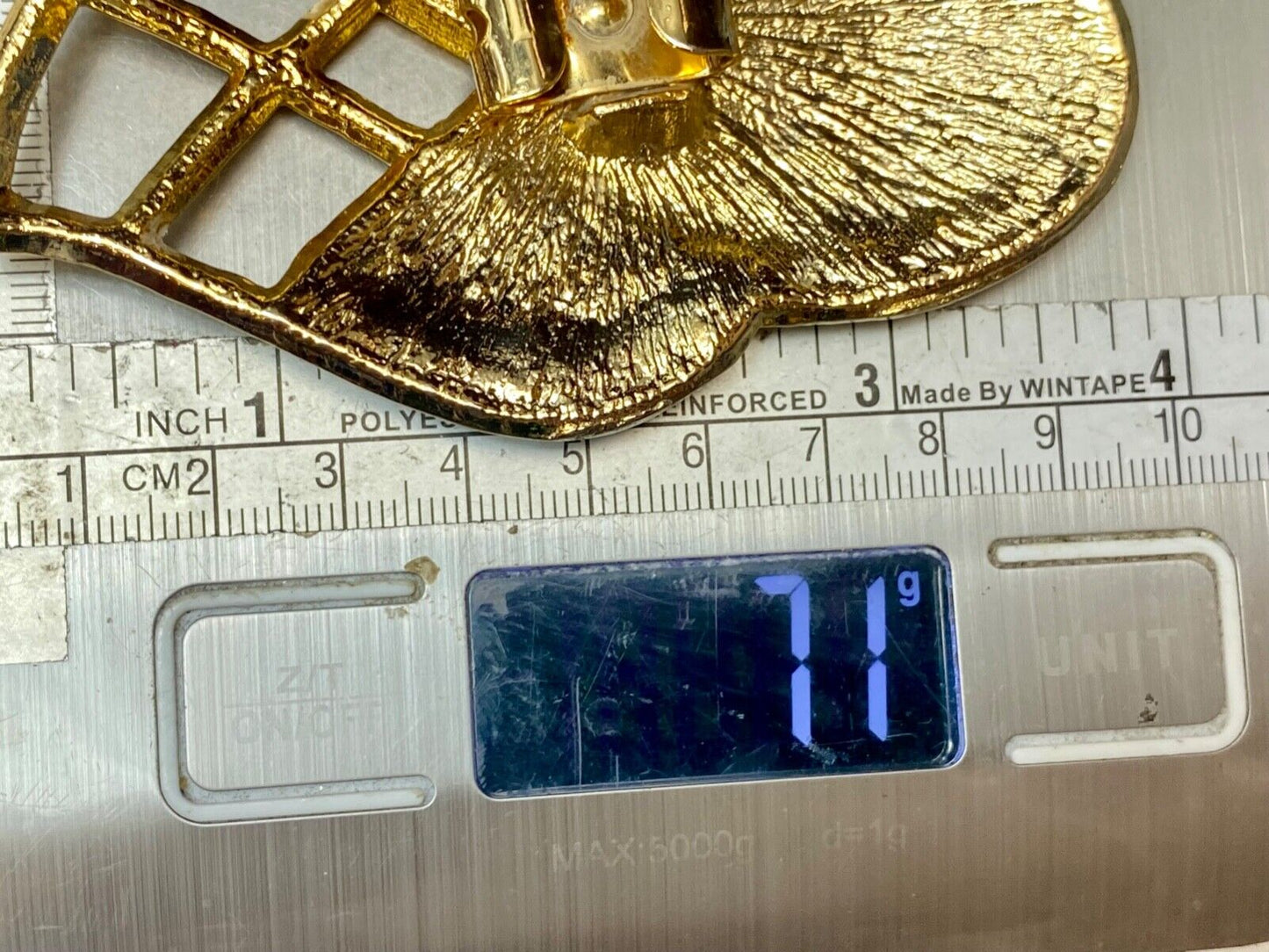 Vintage DayLor Tear Rain Drop style retro gold tone belt clip buckle