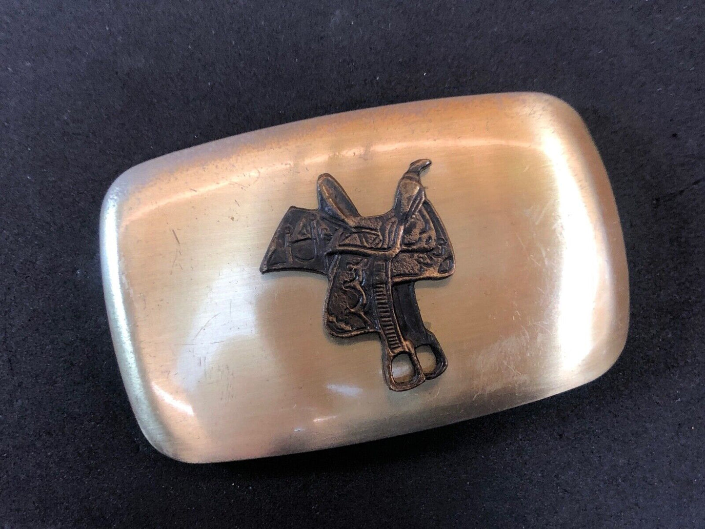 Vintage Chambers Belt Buckle Company Horse Saddle