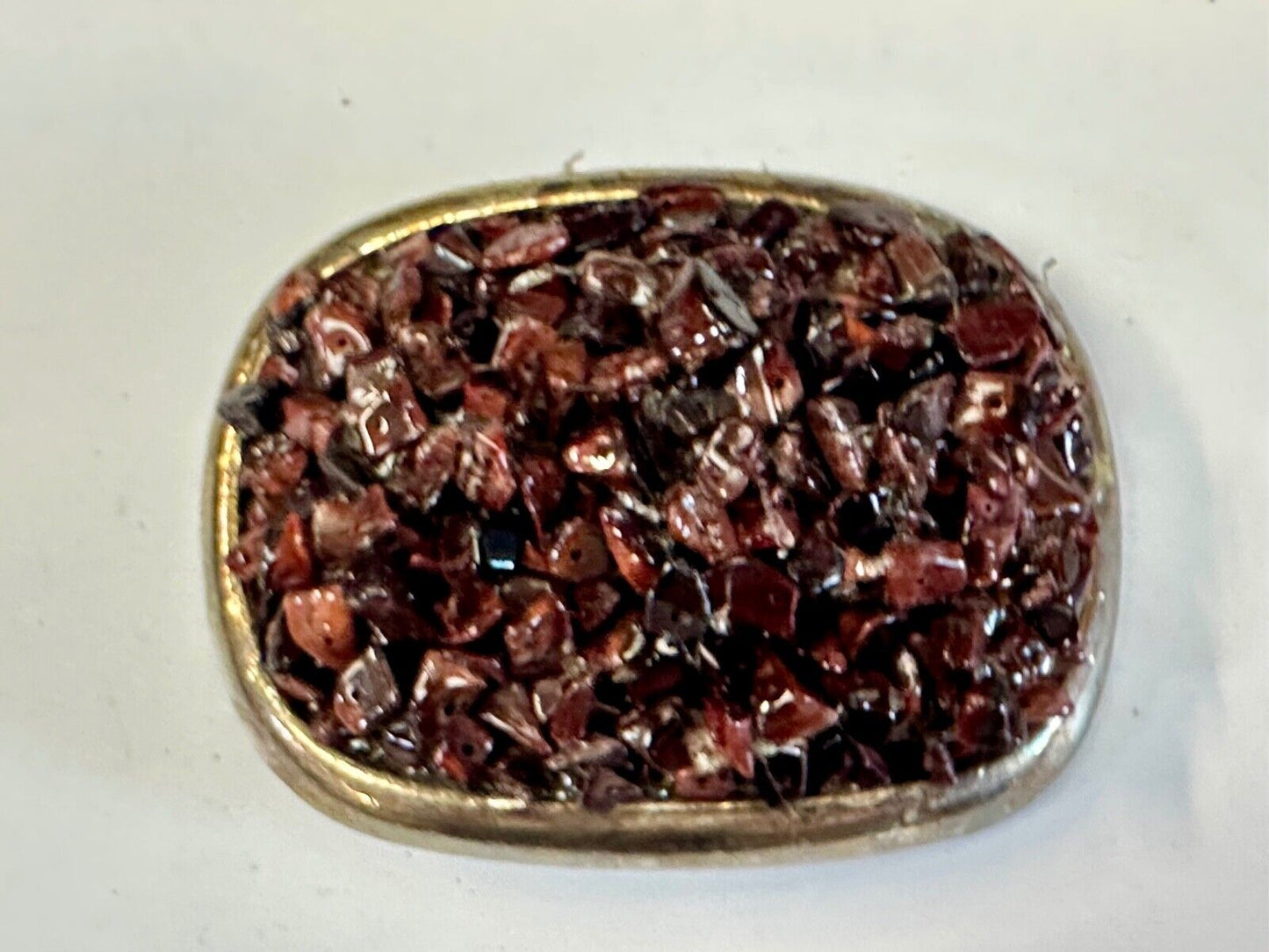 artisan chunky red stone burst on heavy belt buckle