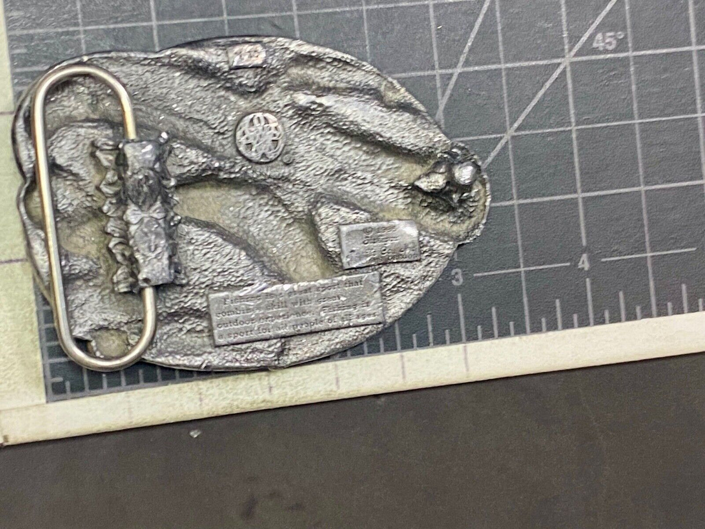 Vintage 1985 "I'd Rather Be Fishing" M-30 Pewter Belt Buckle - Perfect Gift!