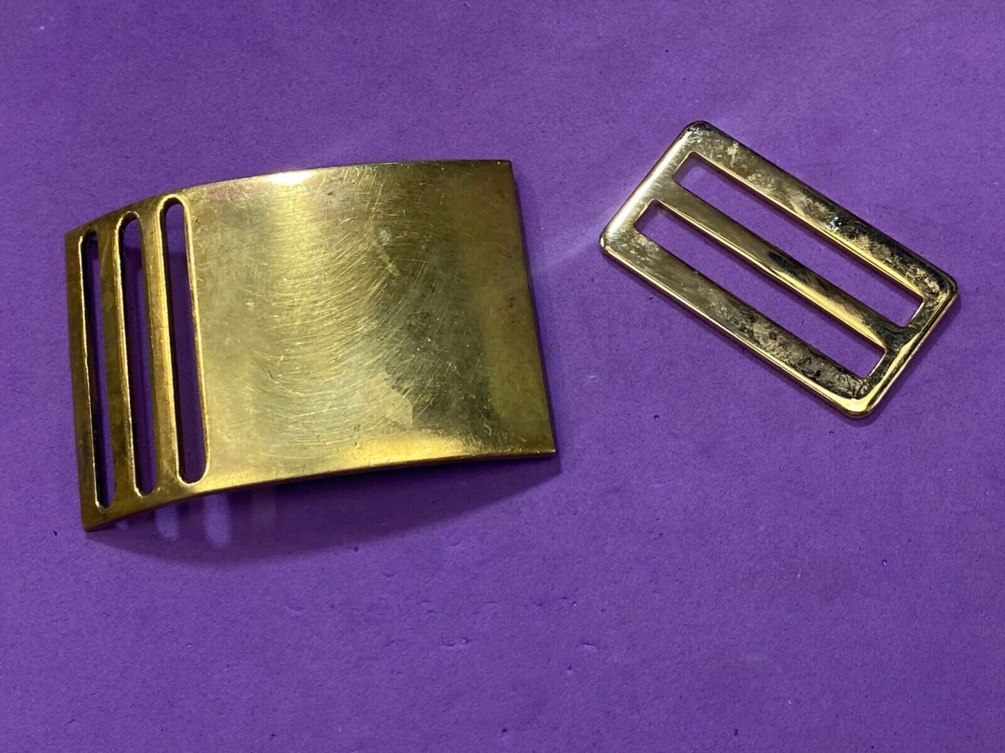Vintage 2 pc N.S. Meyer Inc New York Brass Dress Military belt buckle
