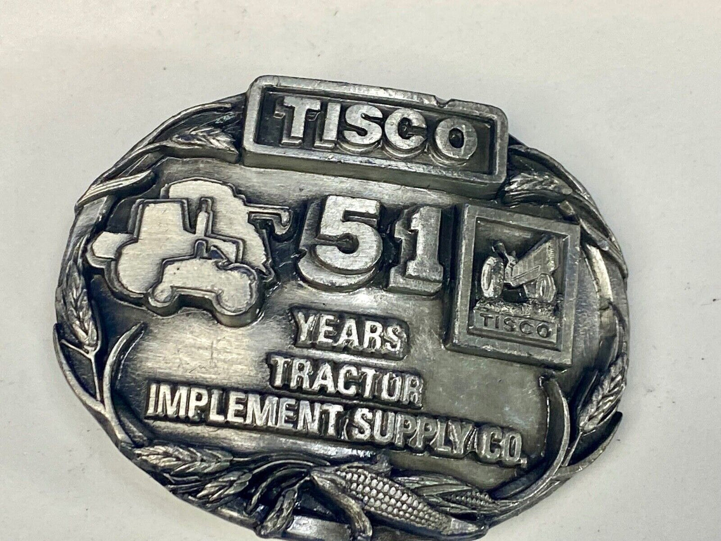 1988 Tisco Tractor Implement Supply Agriculture Farm Supply 51 Year Belt Buckle