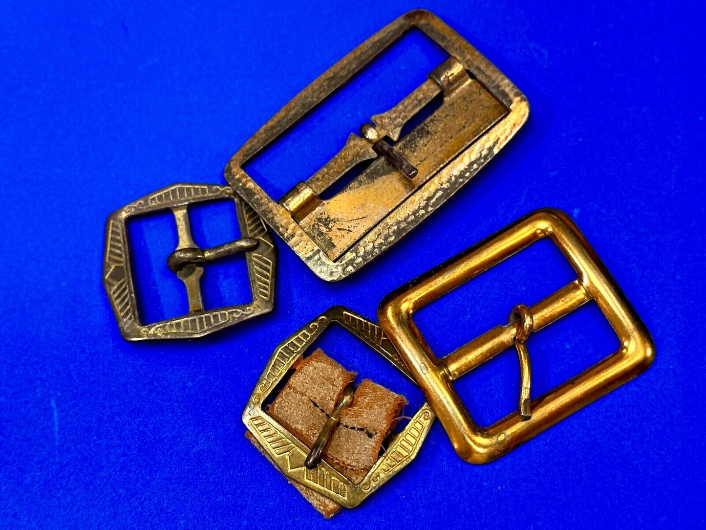 4 pc lot of antique SMALL belt buckle's