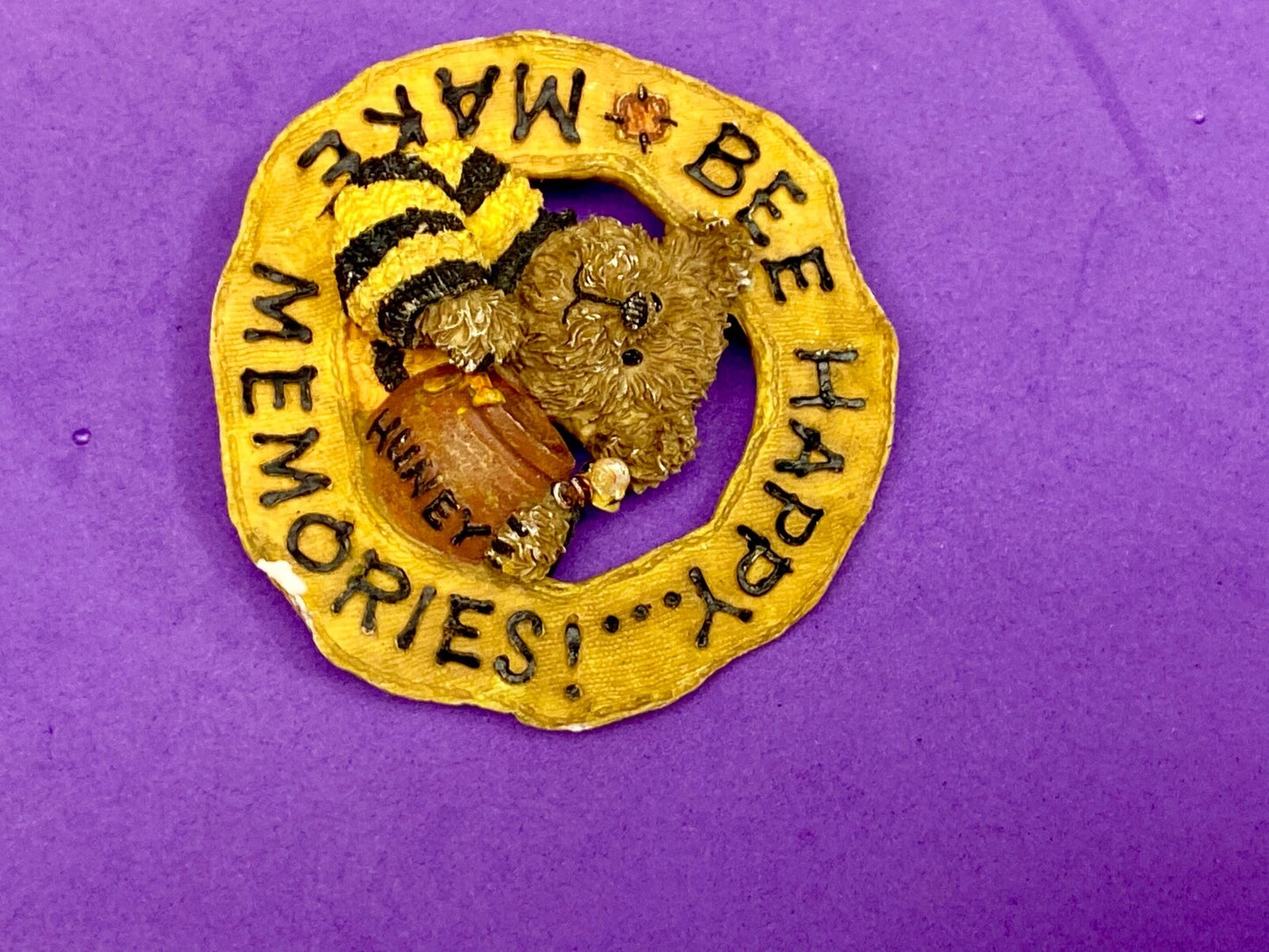 BEE happy, make memories, Adorable Boyds Bears & Friends Brooch Pin