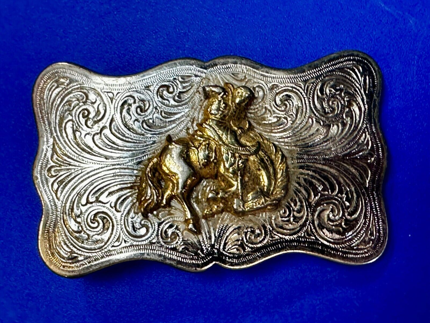 Vintage Cowboy Saddle Bronc small Cowgirls western belt buckle