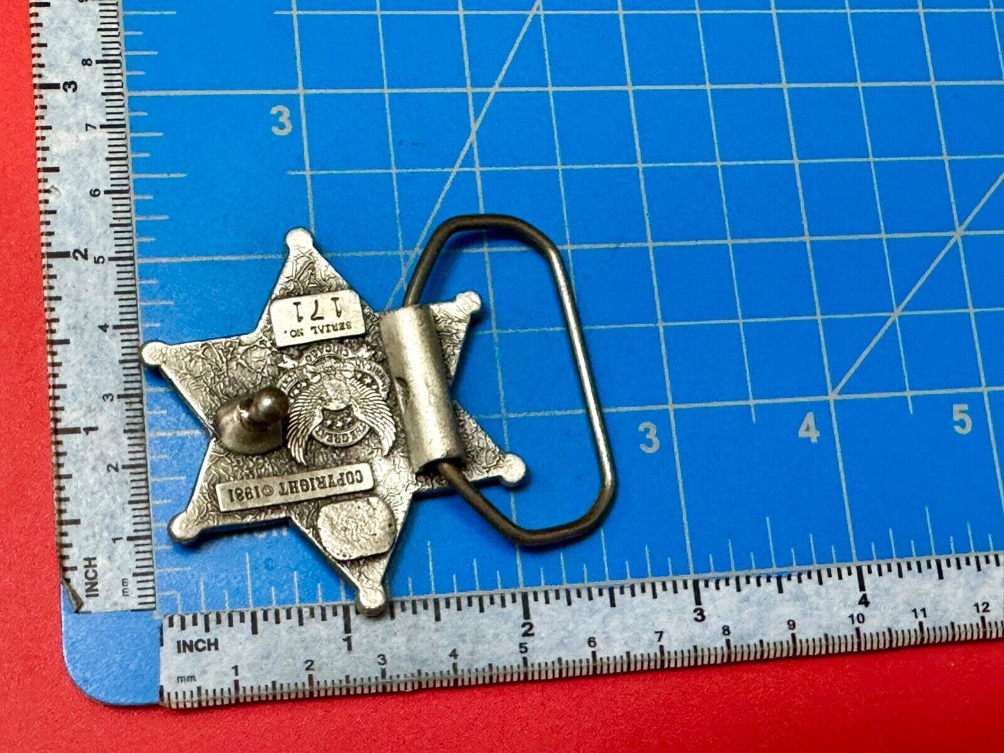 Texas Lone star - old school Sheriff Badge shaped Great American belt buckle