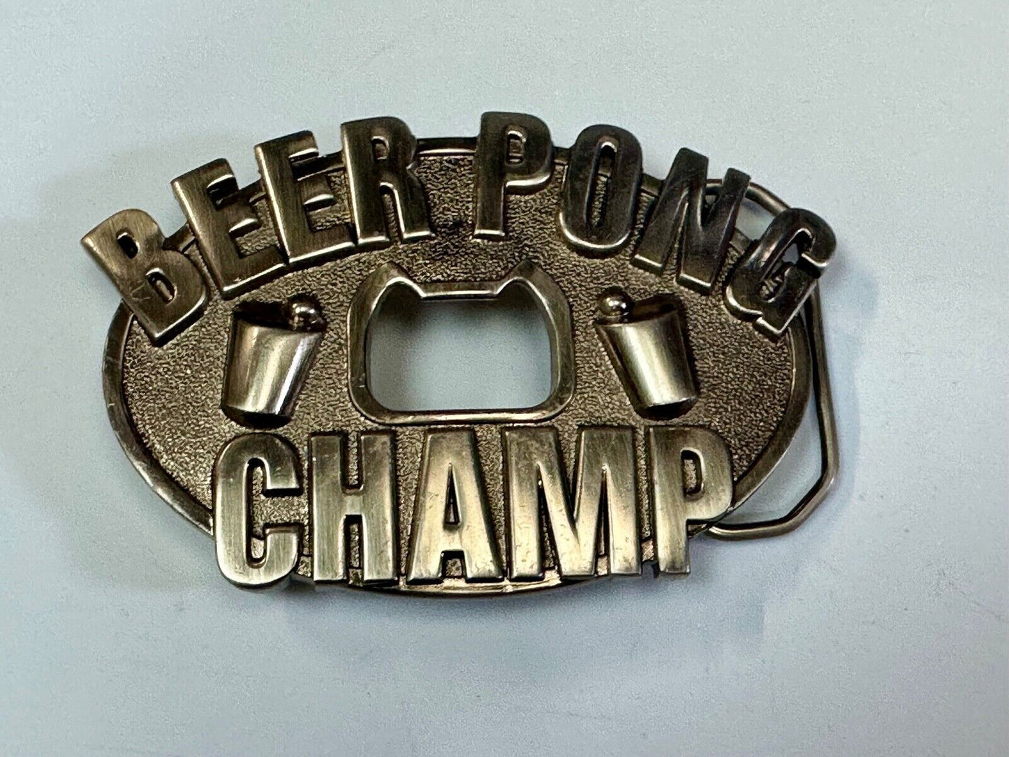 Beer Pong Champ Bottle Opener, Belt Buckle Award funny Novelty by Kalan