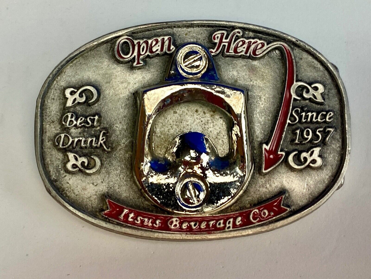 Vintage Bottle Opener Belt Buckle - Open Here - ultimate pickup line! maybe?
