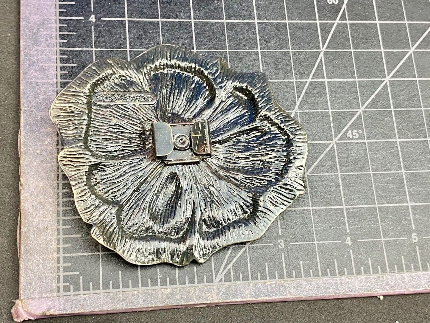 Vintage Charmant of Beverly Hills, CA figural flower belt buckle scarf clip