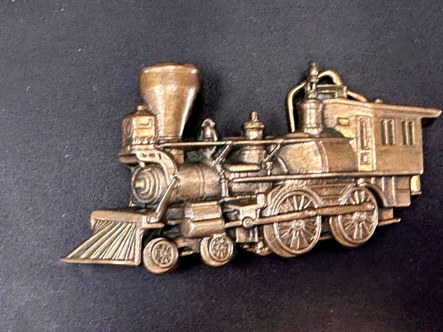 Train Rail Road Steam Engine vintage 1978 solid brass Baron Buckles belt buckle