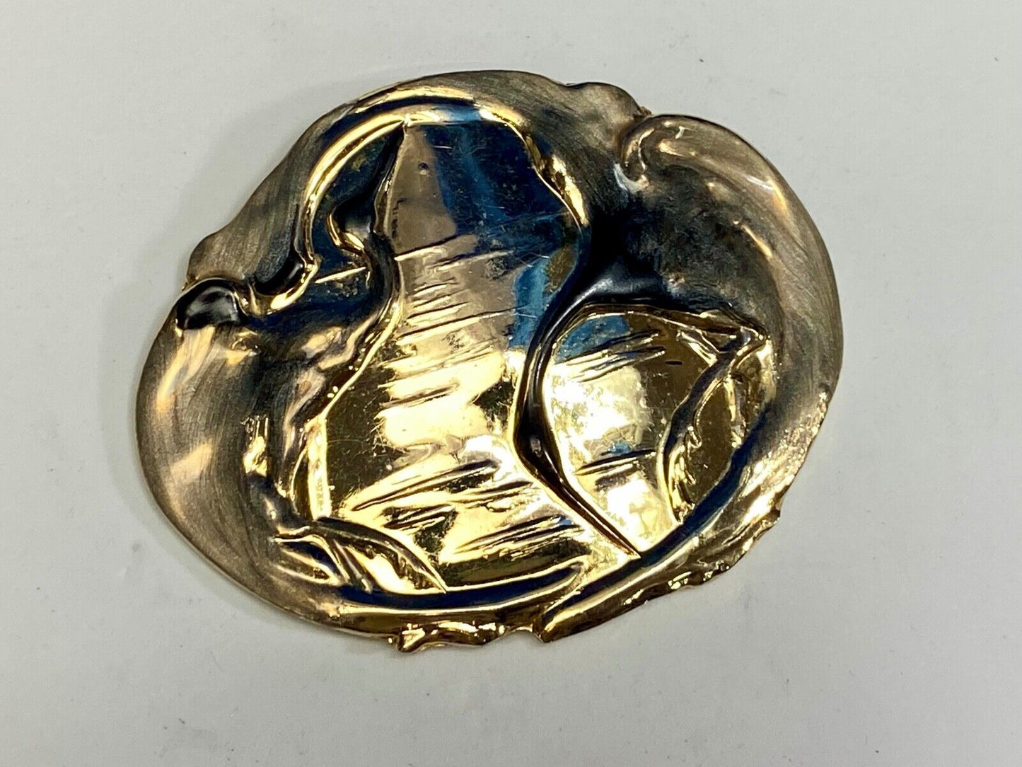 Art Nouveau Charmant Duck Figure Enamel Asian Chinoiserie Crane Belt Buckle