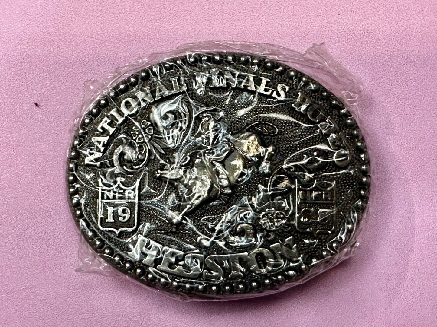 1988 NOS Youth Size NFR National Finals Rodeo Cowboy Collectors Kids Belt Buckle