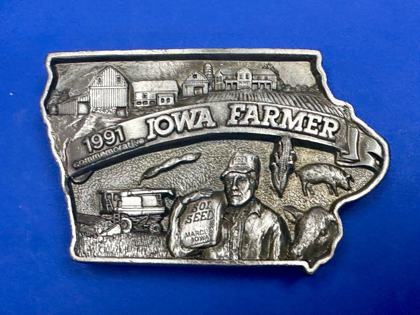 1991 Iowa State Farm Commemorative belt buckle