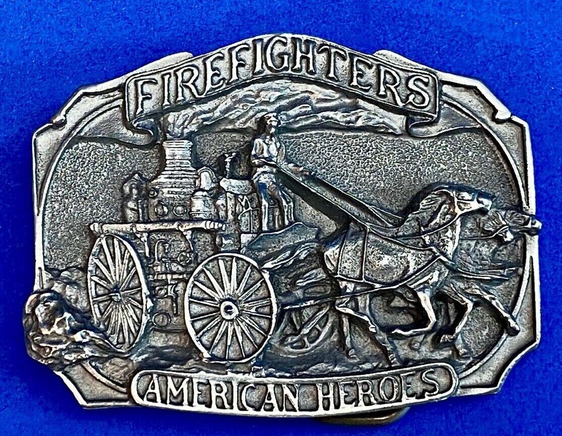 1988 Fire Fighters Firefighters American Heroes Pewter Belt Buckle