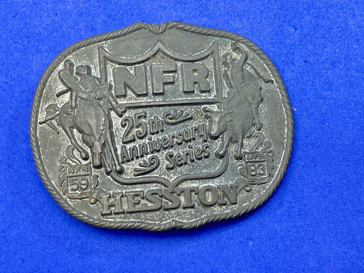 1983 1st edition 25th anniversary NFR National Finals Rodeo belt buckle