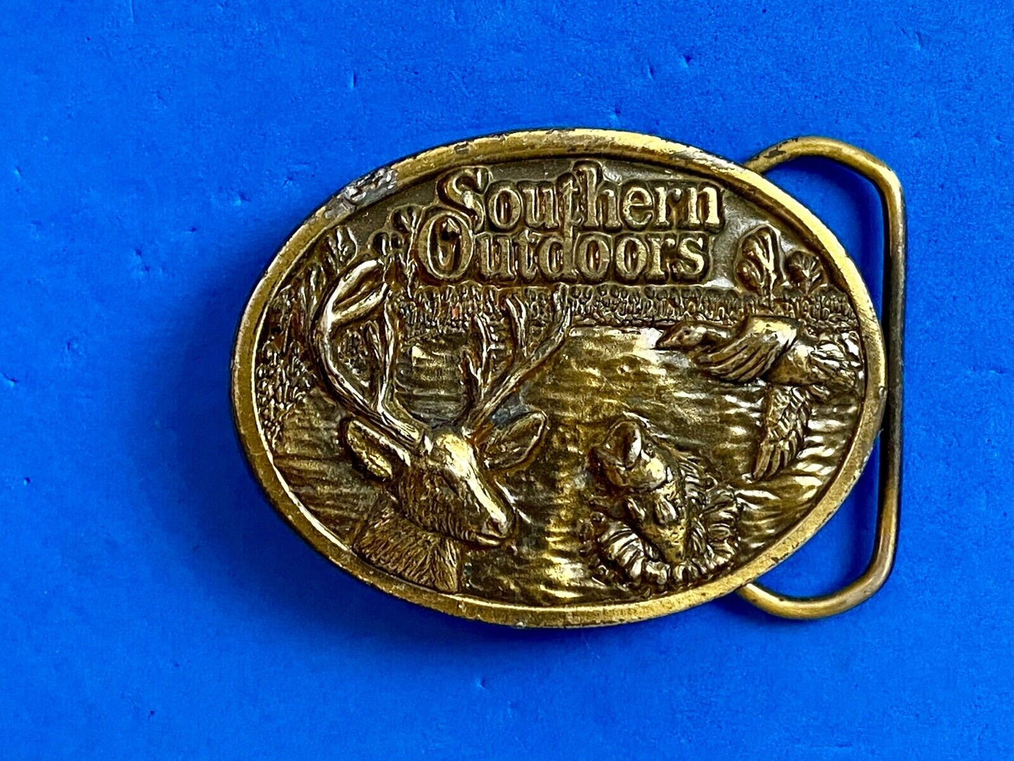 Vintage 1980's Southern Outdoor Magazine LIMITED Belt Buckle - Made in USA