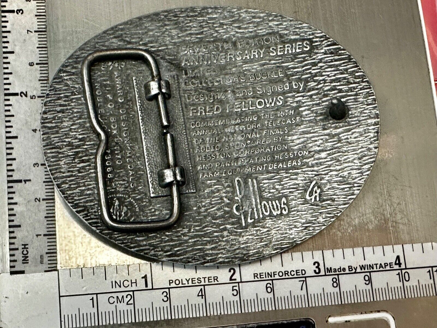 1989 NATINOAL FINALS RODEO NFR NOS Western Cowboy ADM Belt Buckle