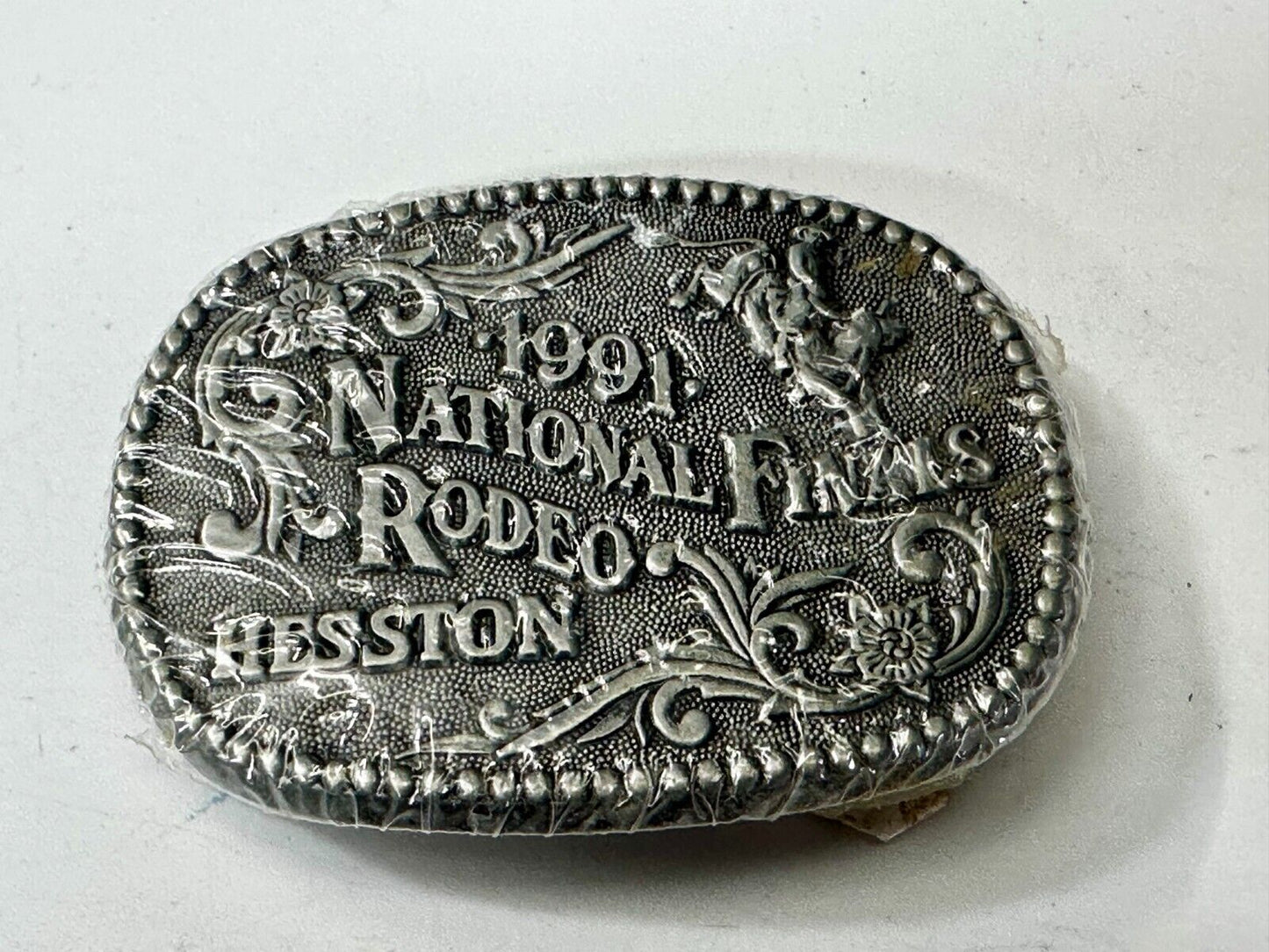 1991 Hesston National Finals Rodeo NFR Cowboys Youth Size NOS Belt Buckle