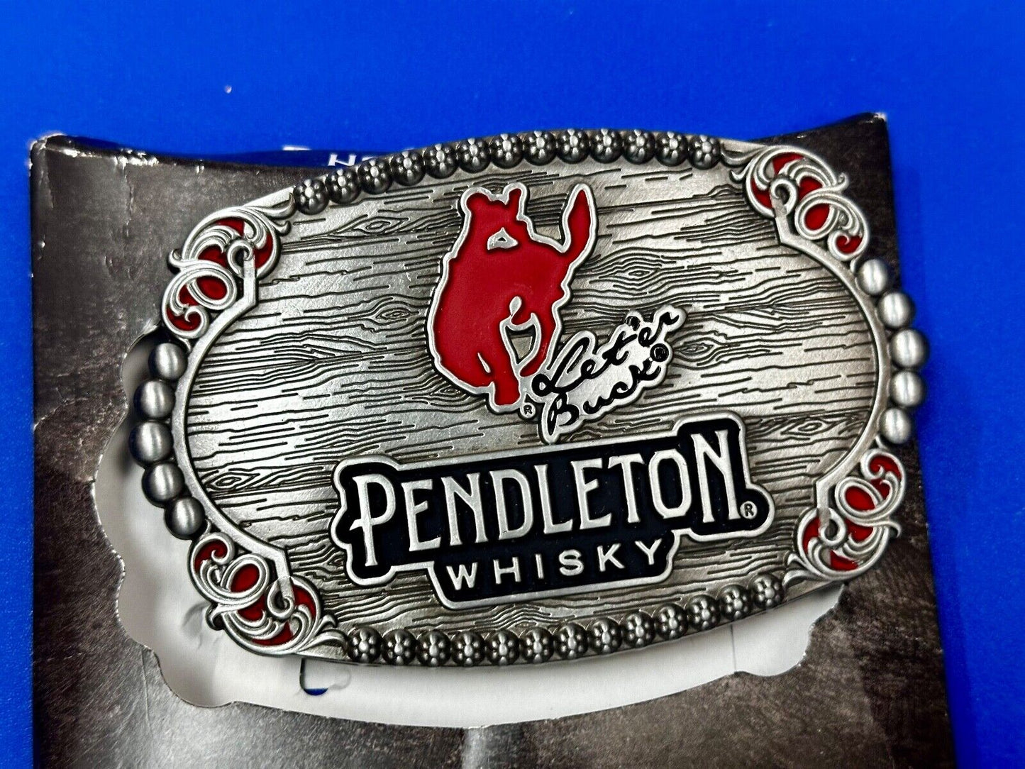 2023 PENDLETON WHISKY BRAND PROMO BELT BUCKLE MONTANA SILVERSMITHS COWBOY RODEO