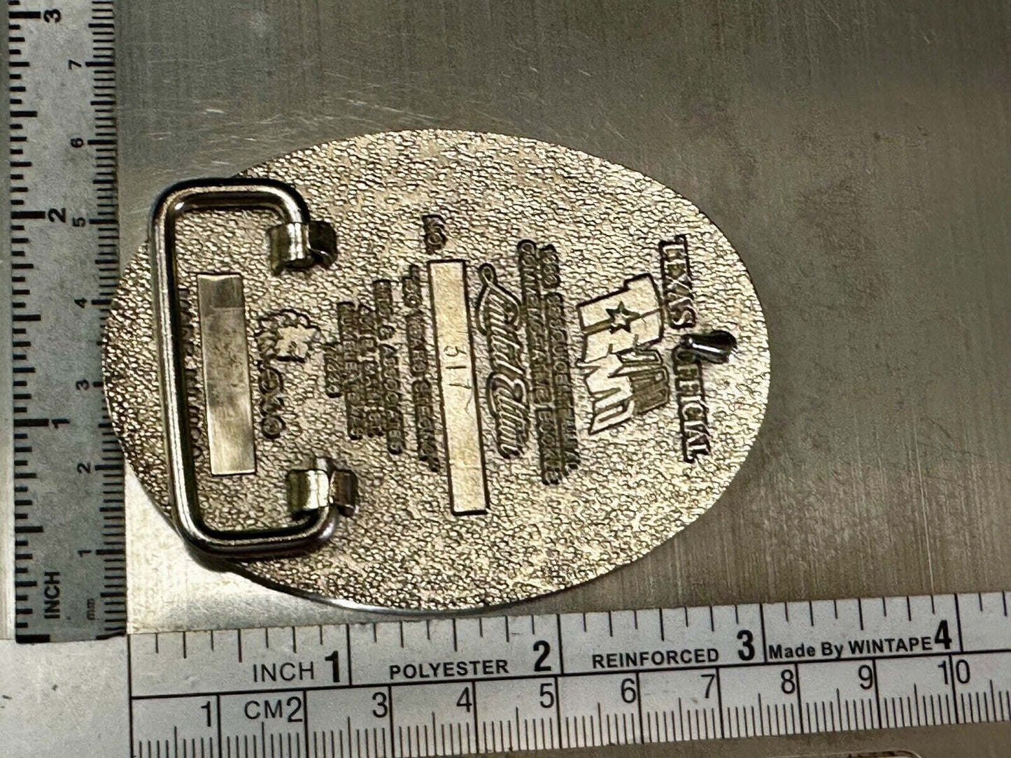 Texas Official 1986 Sesquicentennial ADM Belt Buckle - Oil rig, Alamo Lone Star