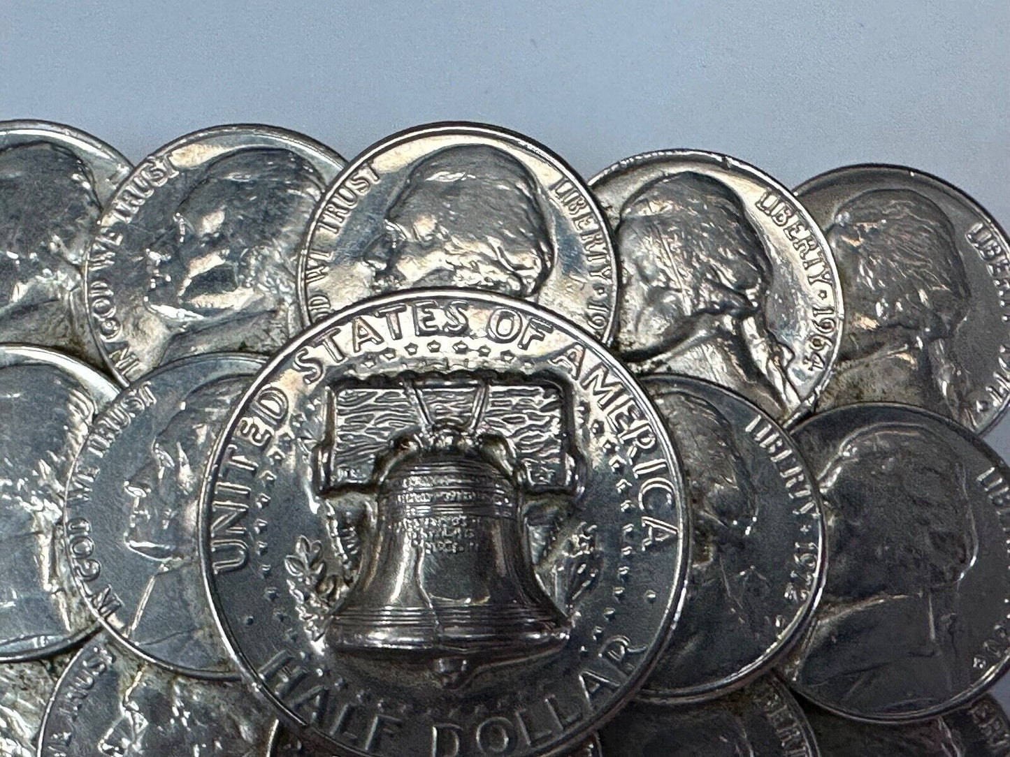 Artist Made Coin Cluster Liberty bell half dollar Nickels belt buckle