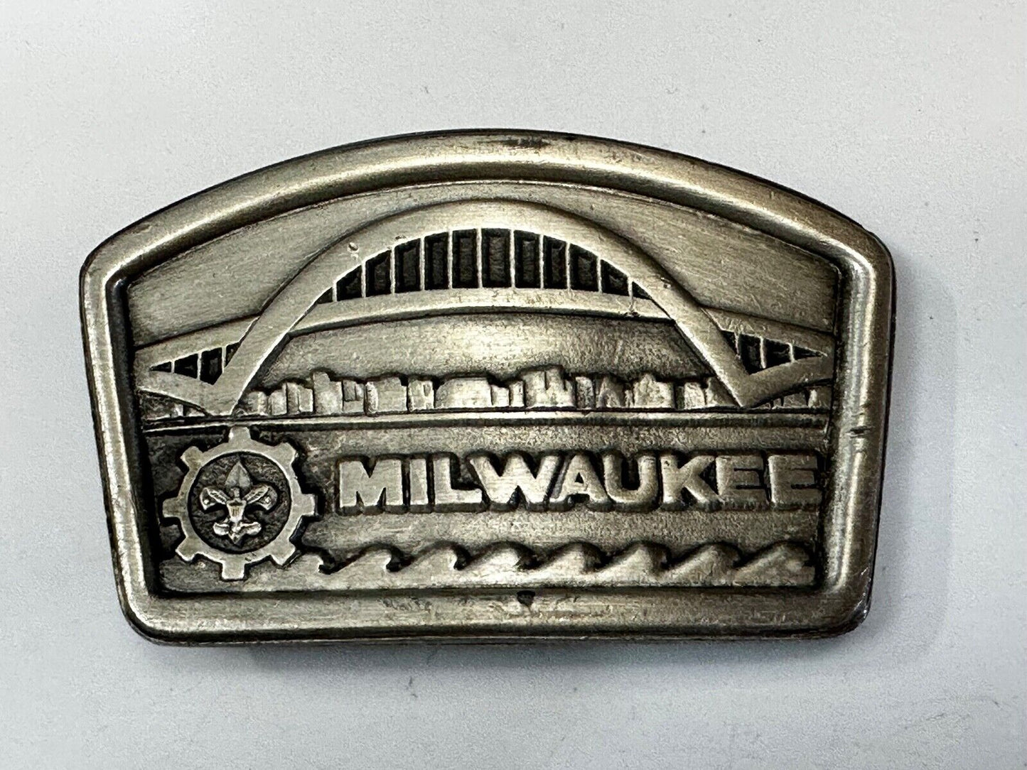Be Prepared Do a Good Turn Daily Milwaukee Country Council BSA 1983 Belt Buckle