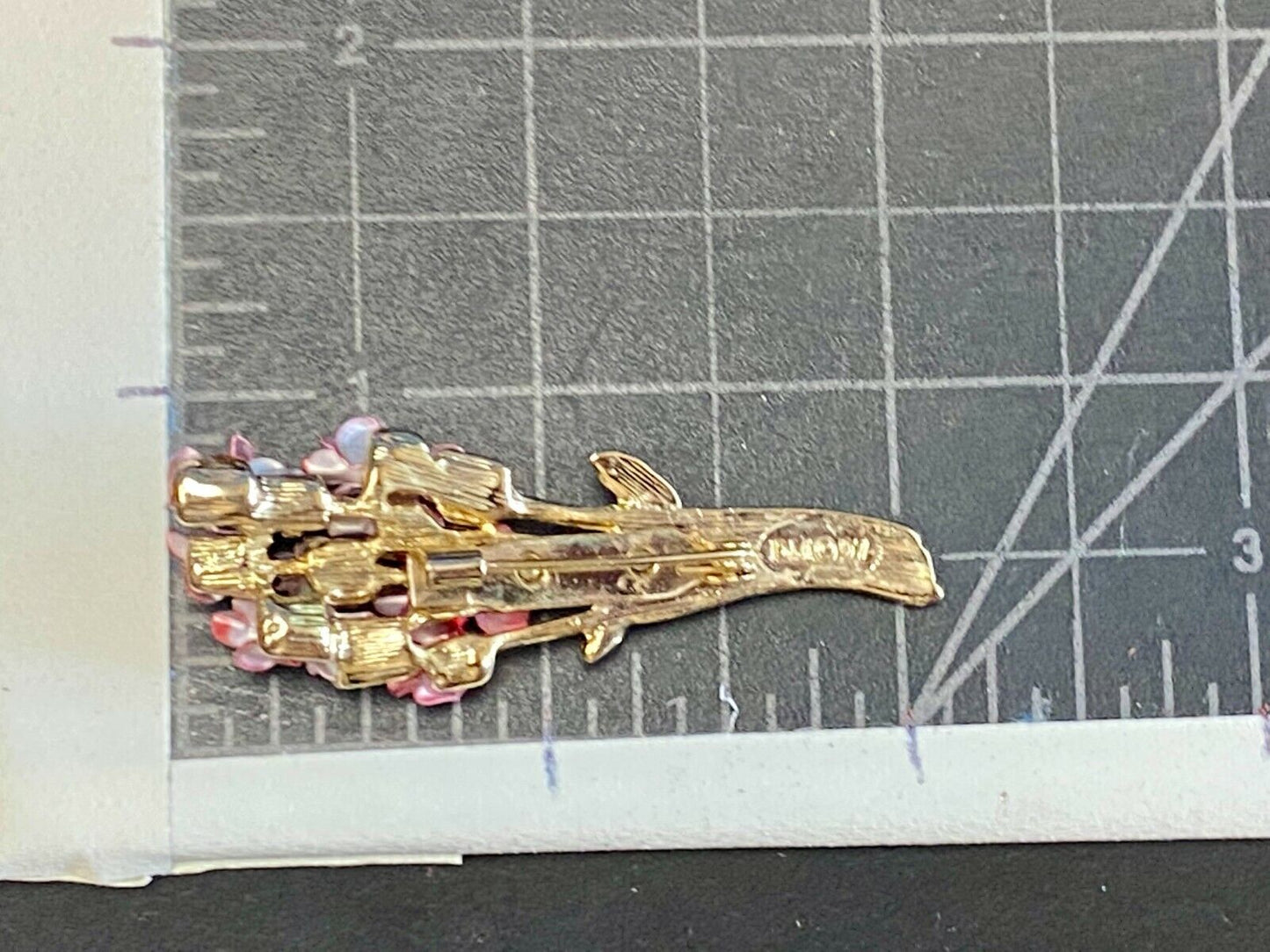 Vintage Danbury Mint For Avon Red Rose Bouquet Brooch Dm 97 Gold Plated Broach