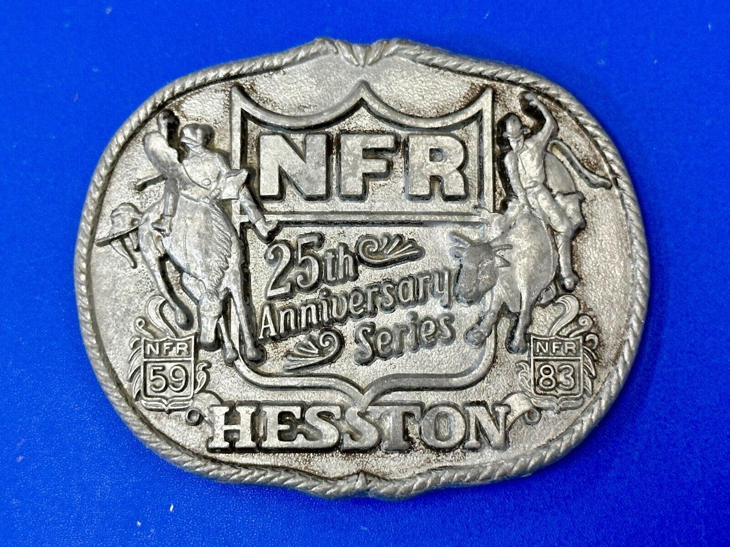1983 Hesston National Finals Rodeo 25th Anniversary Adult Collectors Belt Buckle