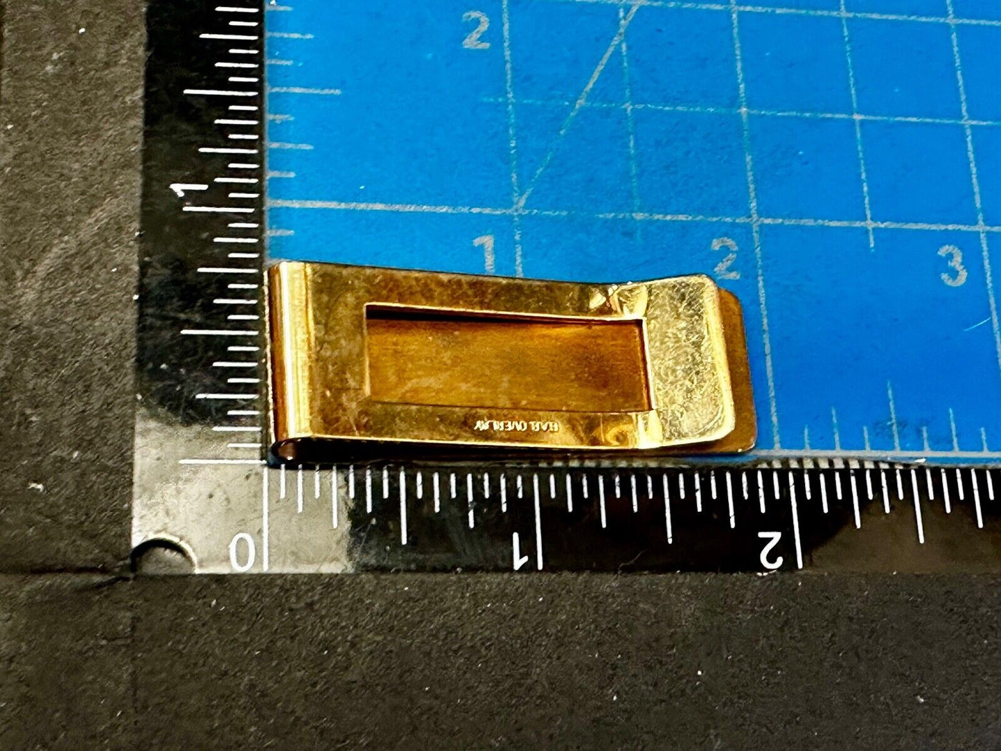 Vintage B.A.Ballou Gold B.A.B. Overlay Engraved Money Clip Holder