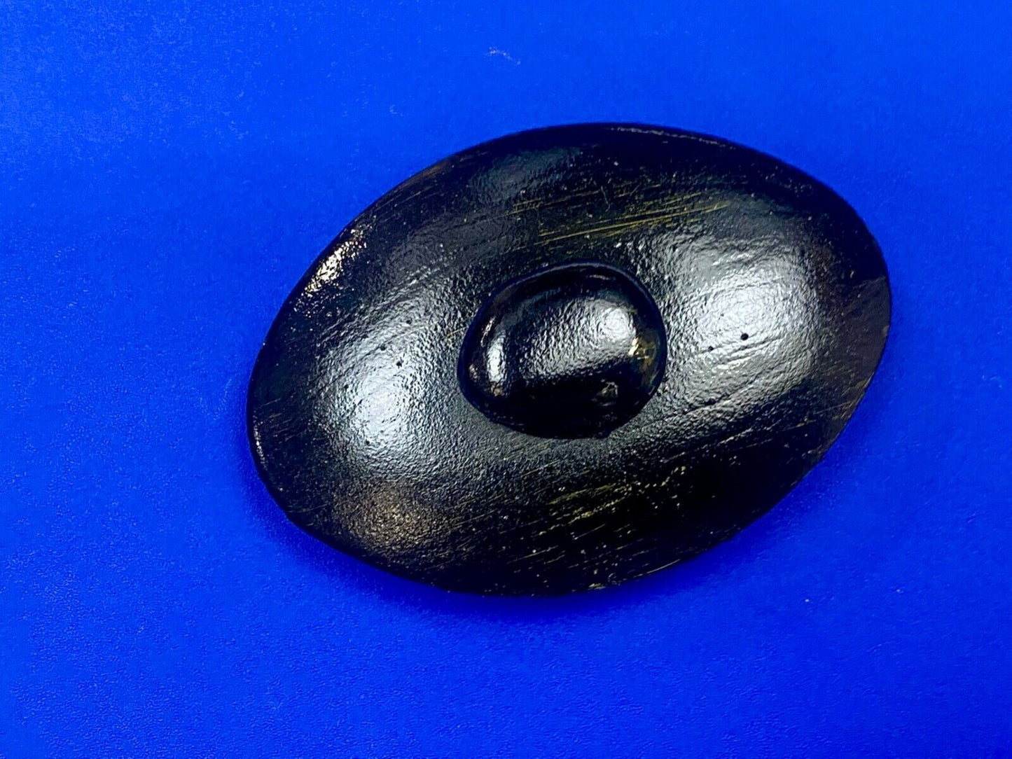 Black Over Easy Egg - style belt buckle! Art Artisan project!
