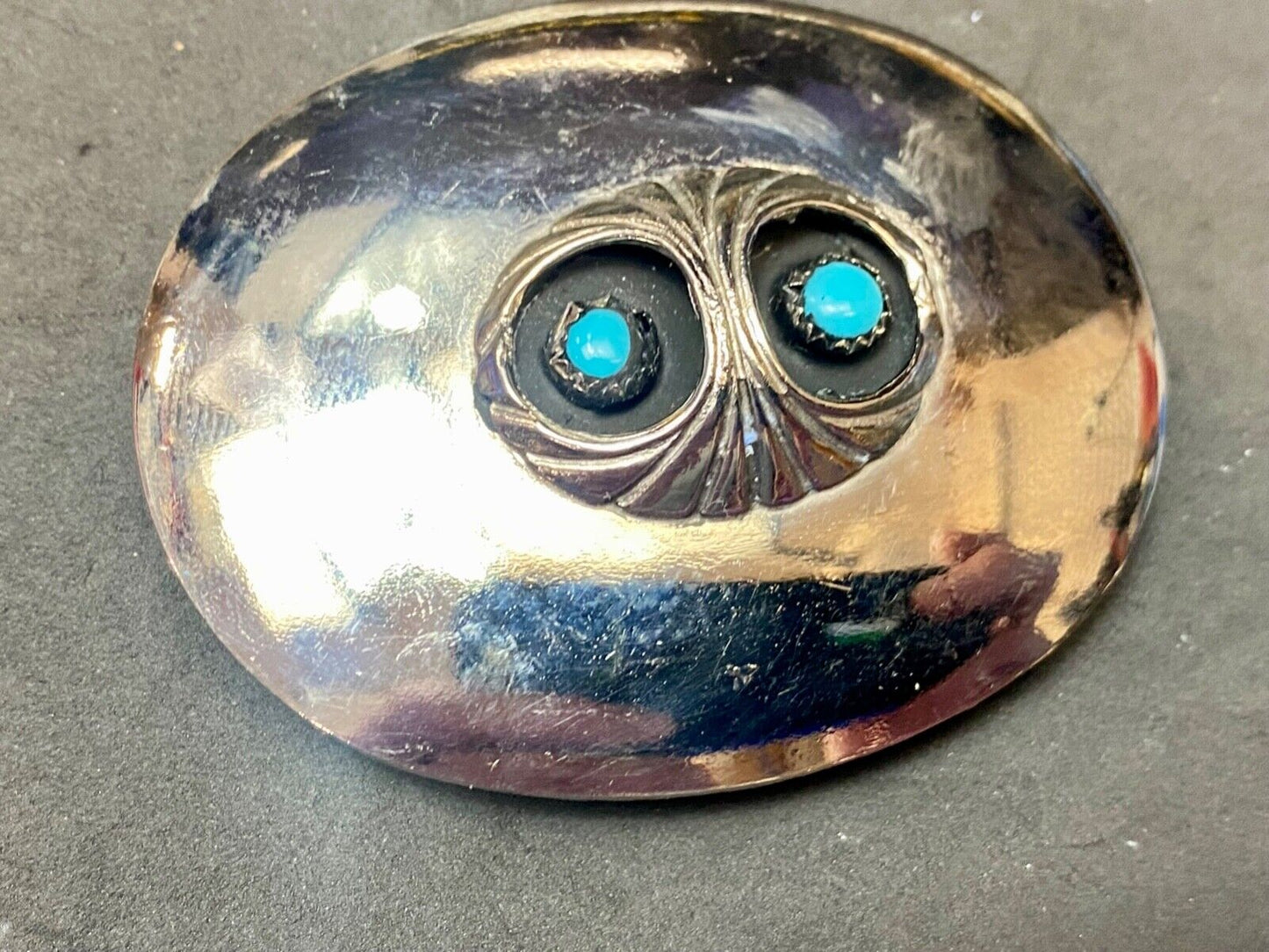 B Cayaditto Zuni Navajo Native American Belt Buckle - see BC hallmark