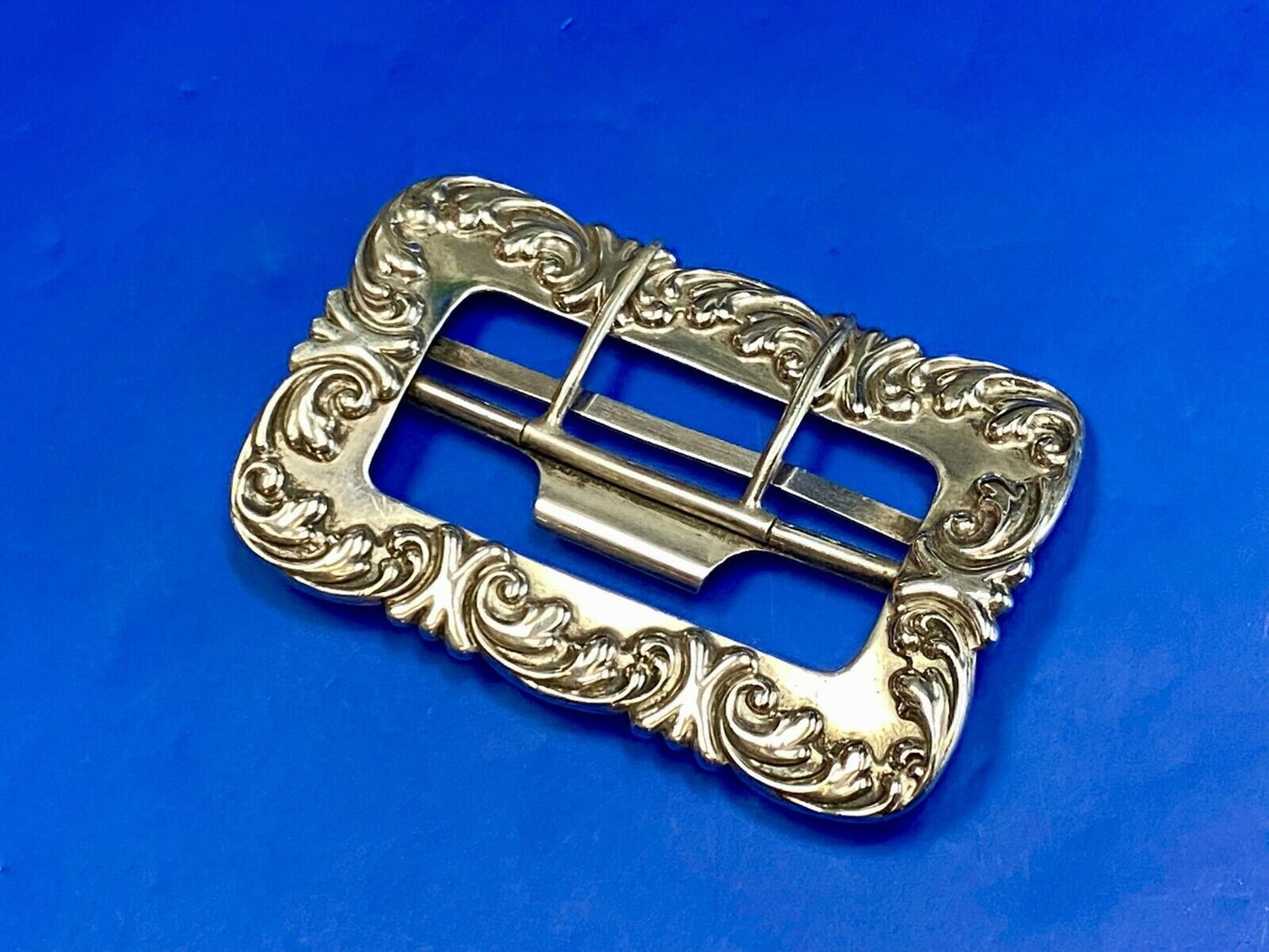Beautiful Sterling 182 Silver Silver Navajo? Hallmarked Dual Prong Belt Buckle