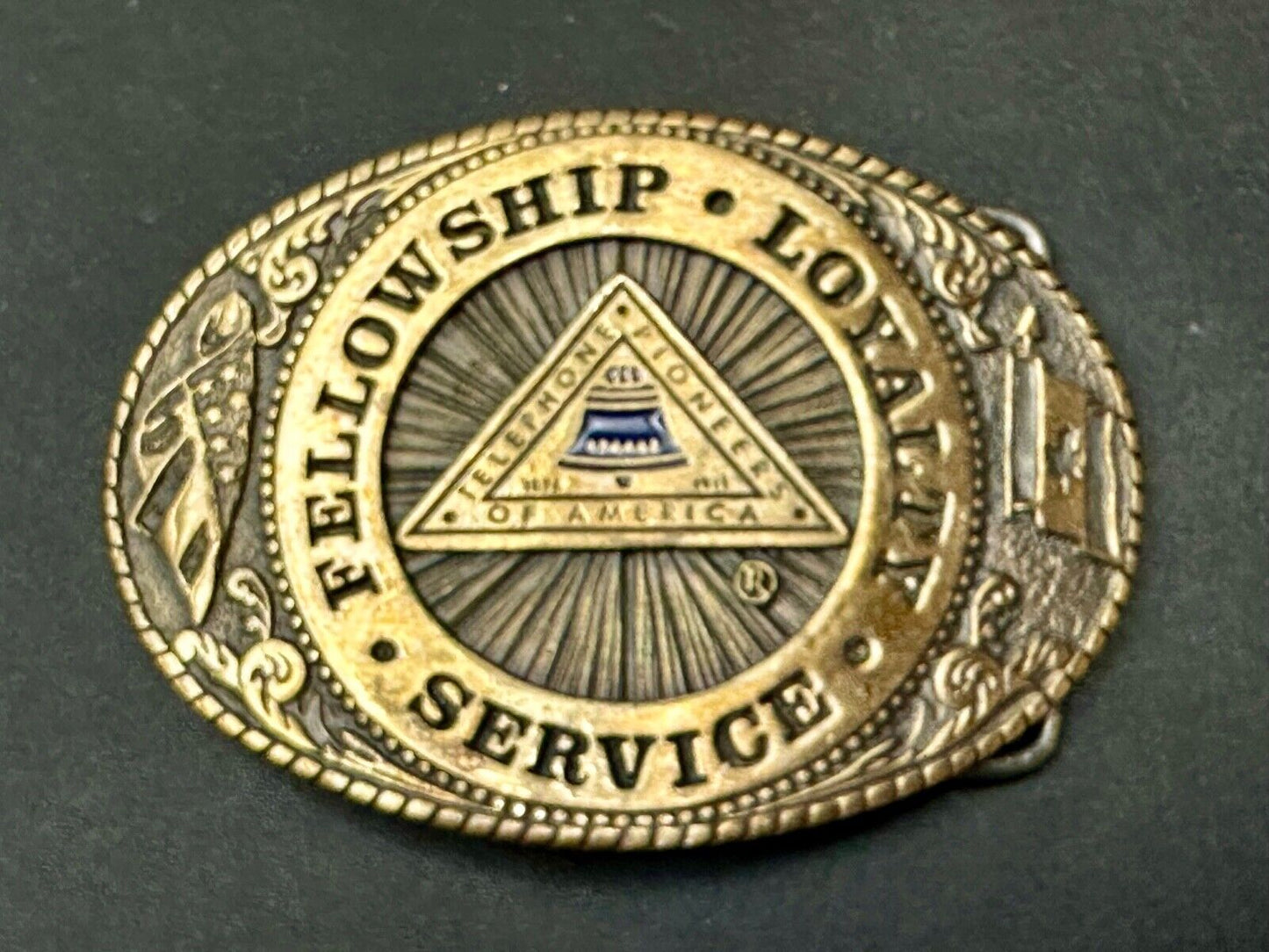 Telephone Pioneers of America TL&B Belt Buckle Fellowship Loyalty Service