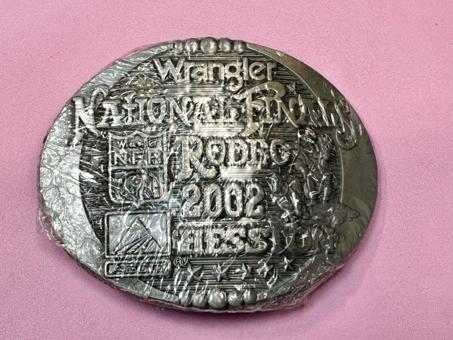 2002 ADULT SIZE NOS NATIONAL FINALS RODEO NFR NOS Montana S. S Belt Buckle