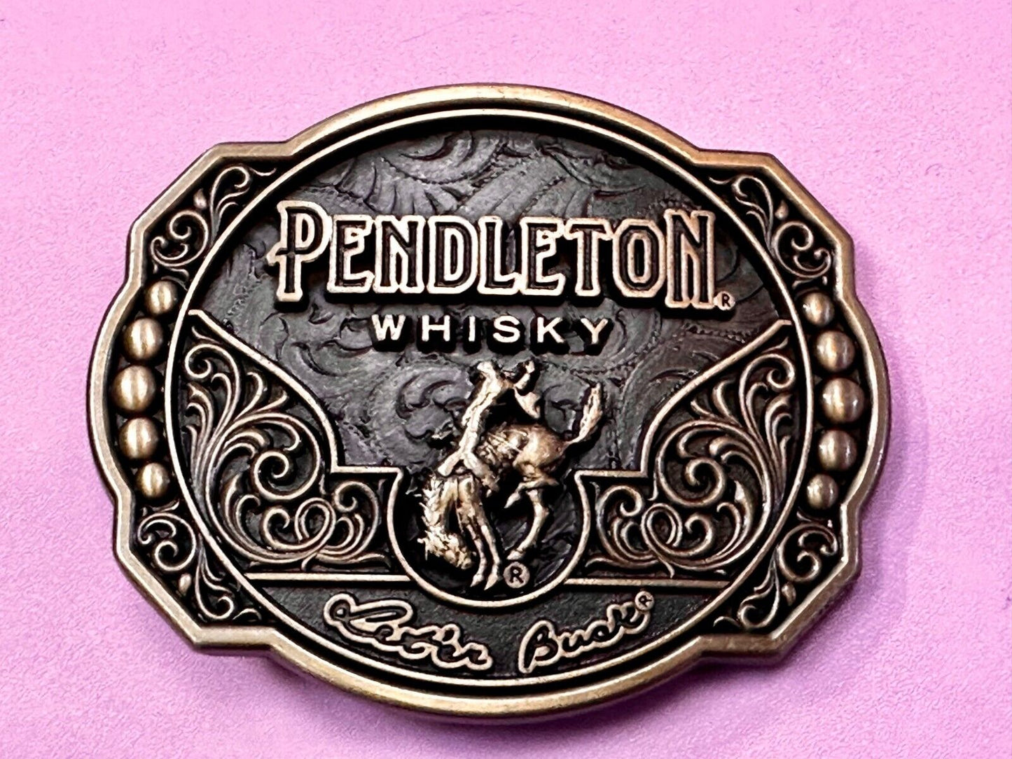 2024 Pendleton Whiskey Let'er Buck Rodeo Cowboy Montana Silversmiths Belt Buckle