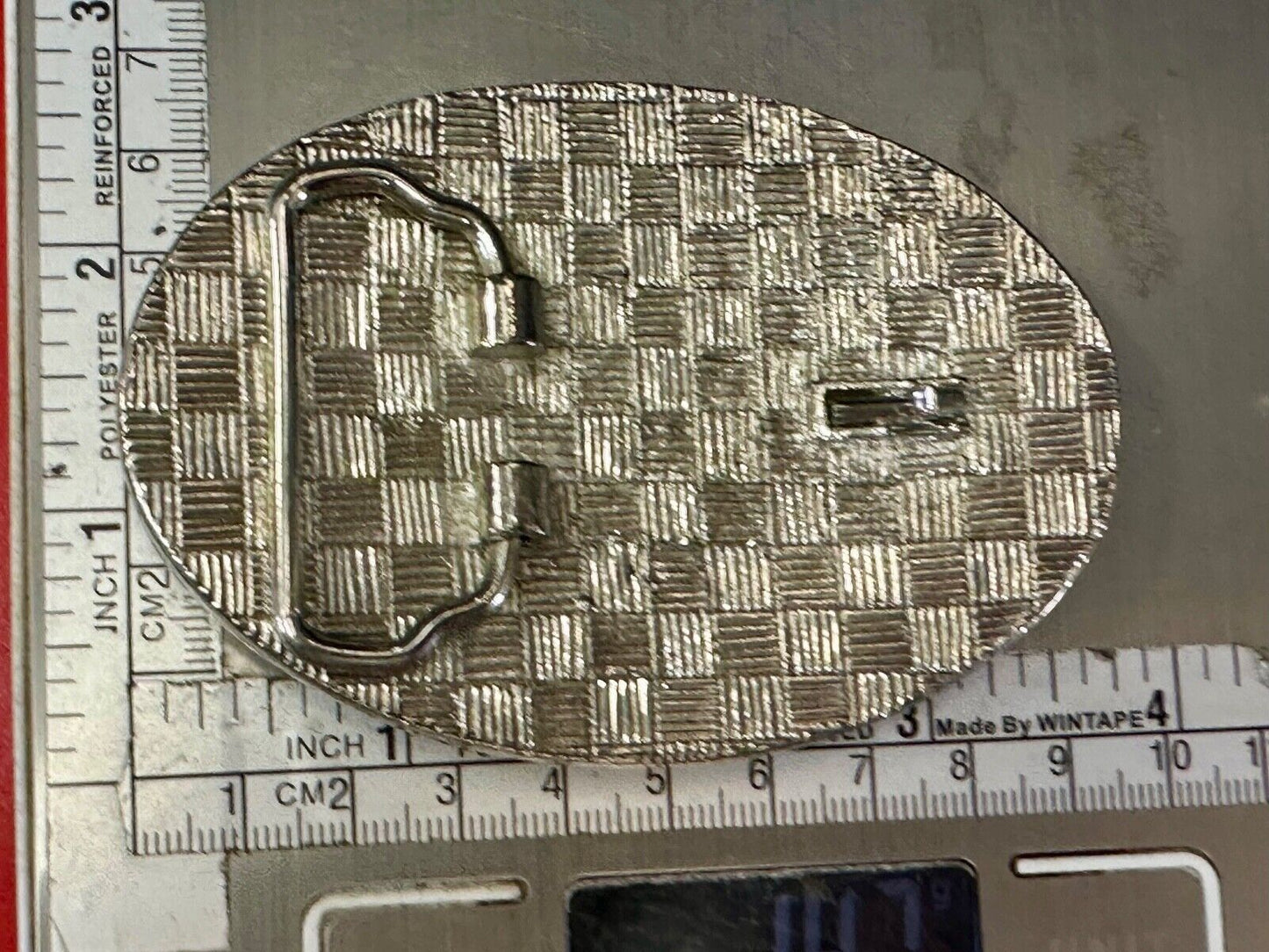 Vintage Appearance silver tone oval Belt Buckle - missing a few Rhinestone's