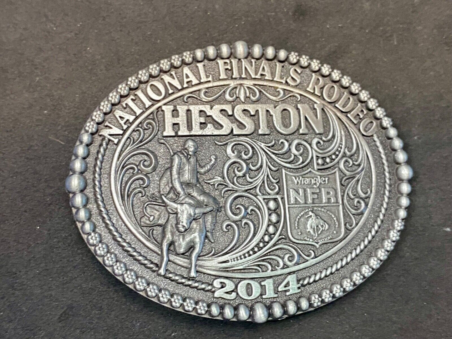 2014 Nos Youth Size Nfr National Finals Rodeo Montana Silversmiths Belt Buckle