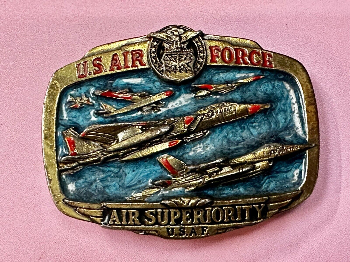 USAF Air Force Air Superiority Vintage 1989 The Great American Belt Buckle Co