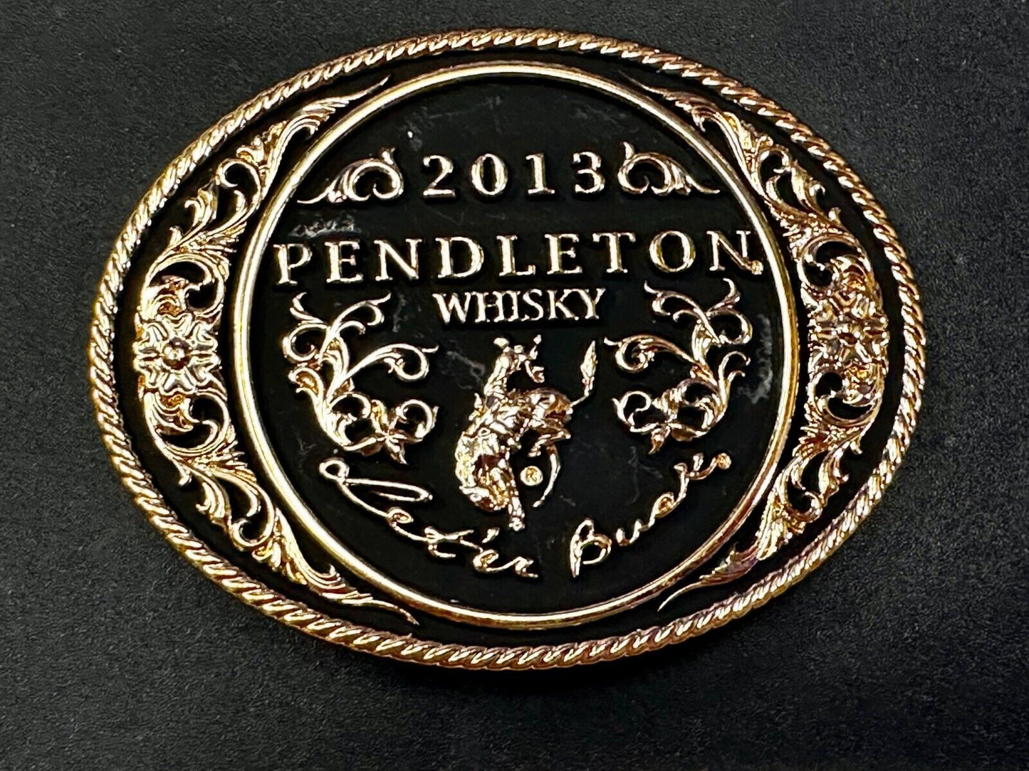 2013 Pendleton Whiskey Let'er Buck Rodeo Cowboy Montana Silversmiths Belt Buckle