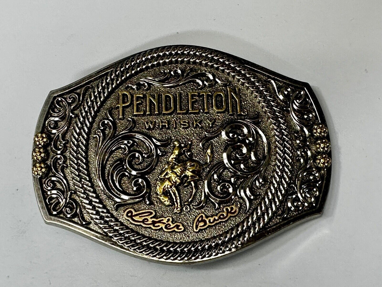 2021 PENDLETON Whisky Let'er Buck Rodeo Cowboys Montana Silversmiths Belt Buckle