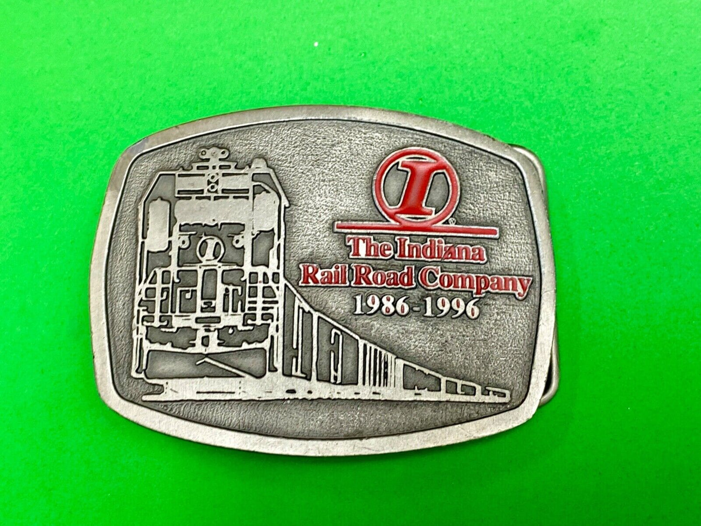 The Indiana Road Road Company 1986- 96 commemorative Train RR belt buckle