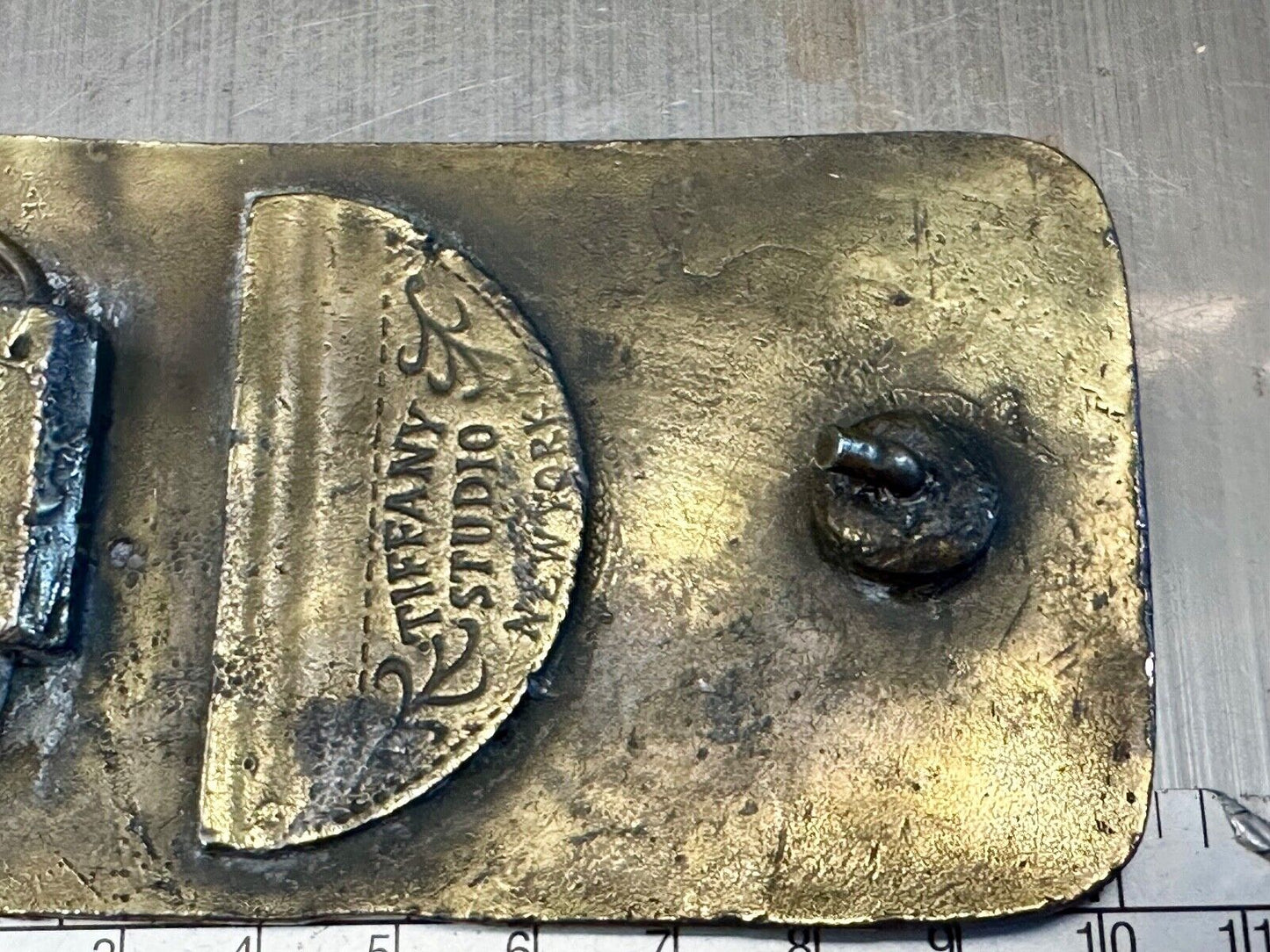 Train Engine 25 Philadelphia Bethlehem New England RR Tiffany Studio Belt Buckle