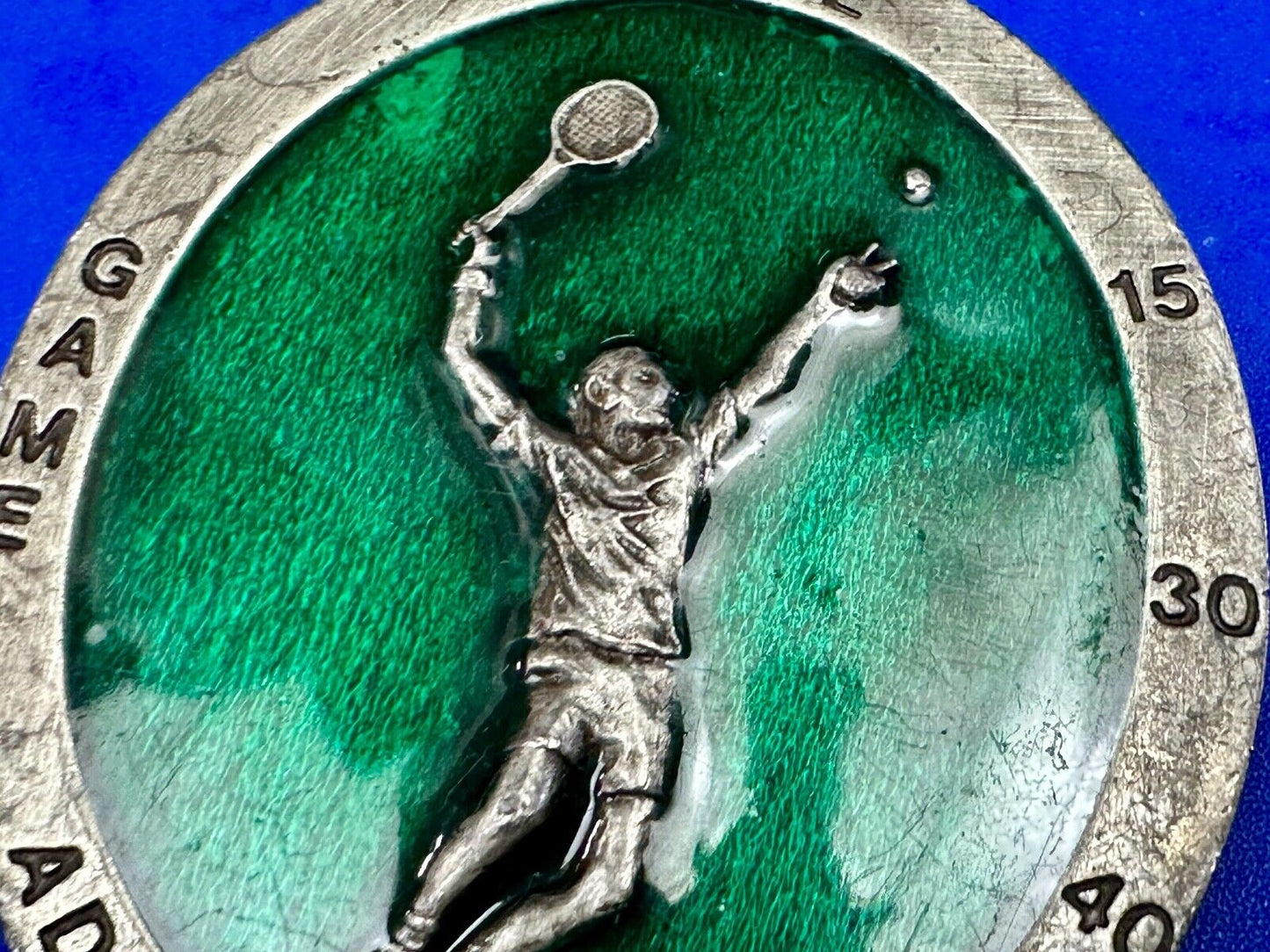 Tennis Match Commemorative Game Ad Deuce Love Vintage 70's Bergamot belt buckle