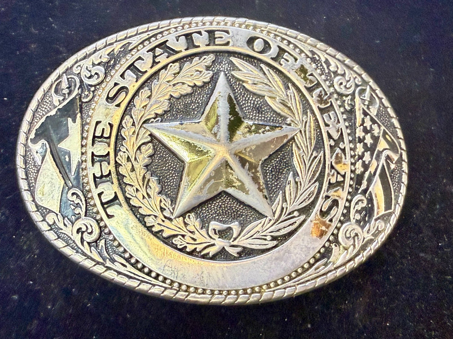 The Great State Of Texas Lone Star Vintage Commemorative Belt Buckle W USA